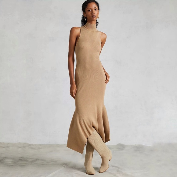 🎈SOLD🎈NWT Anthropologie Cedar Mock Neck Midi Dress - Picture 3 of 11